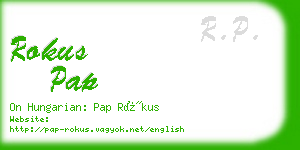 rokus pap business card